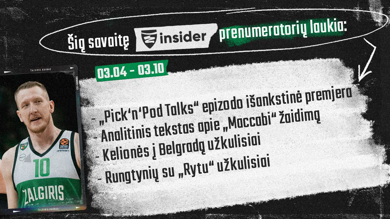 Kas šią savaitę laukia „Žalgiris Insider“ prenumeratorių?