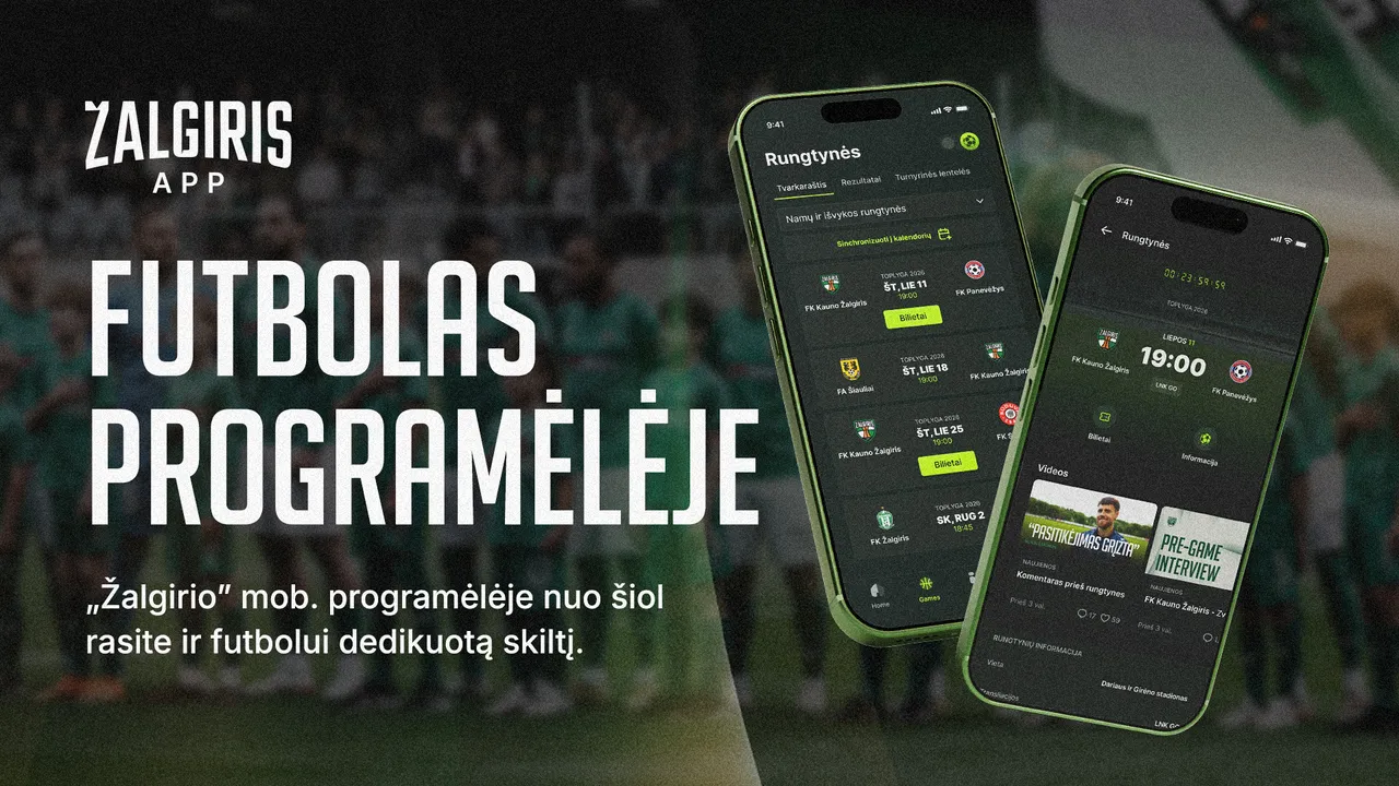„Žalgirio“ programėlės atnaujinime – didelis dėmesys futbolui