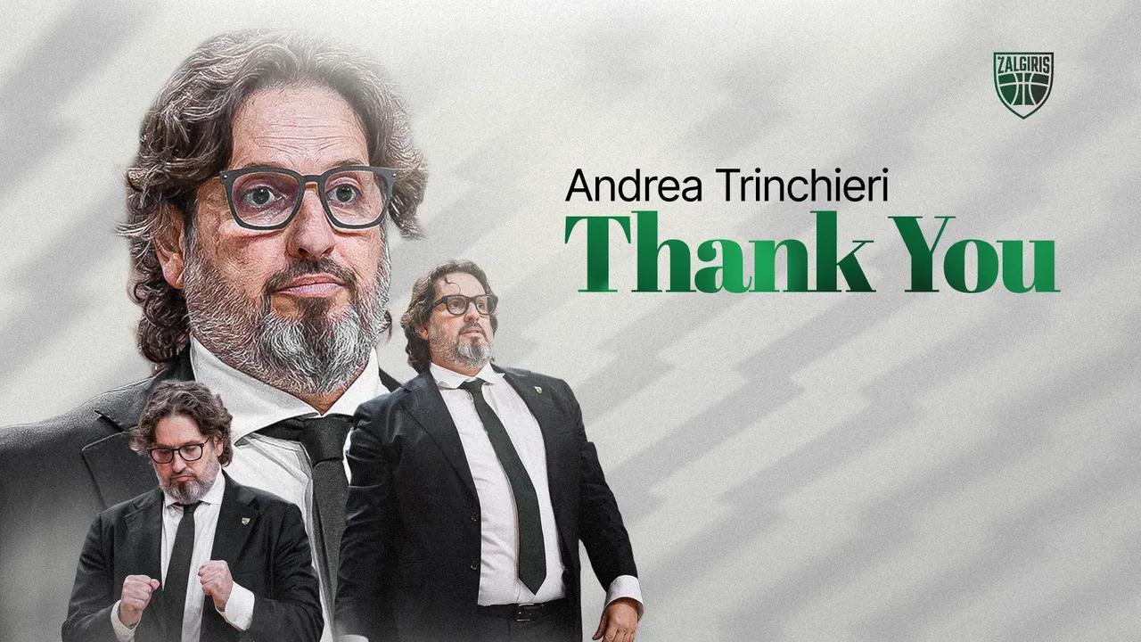 Kauno „Žalgiris“ abipusiu sutarimu nutraukė sutartį su A.Trinchieri