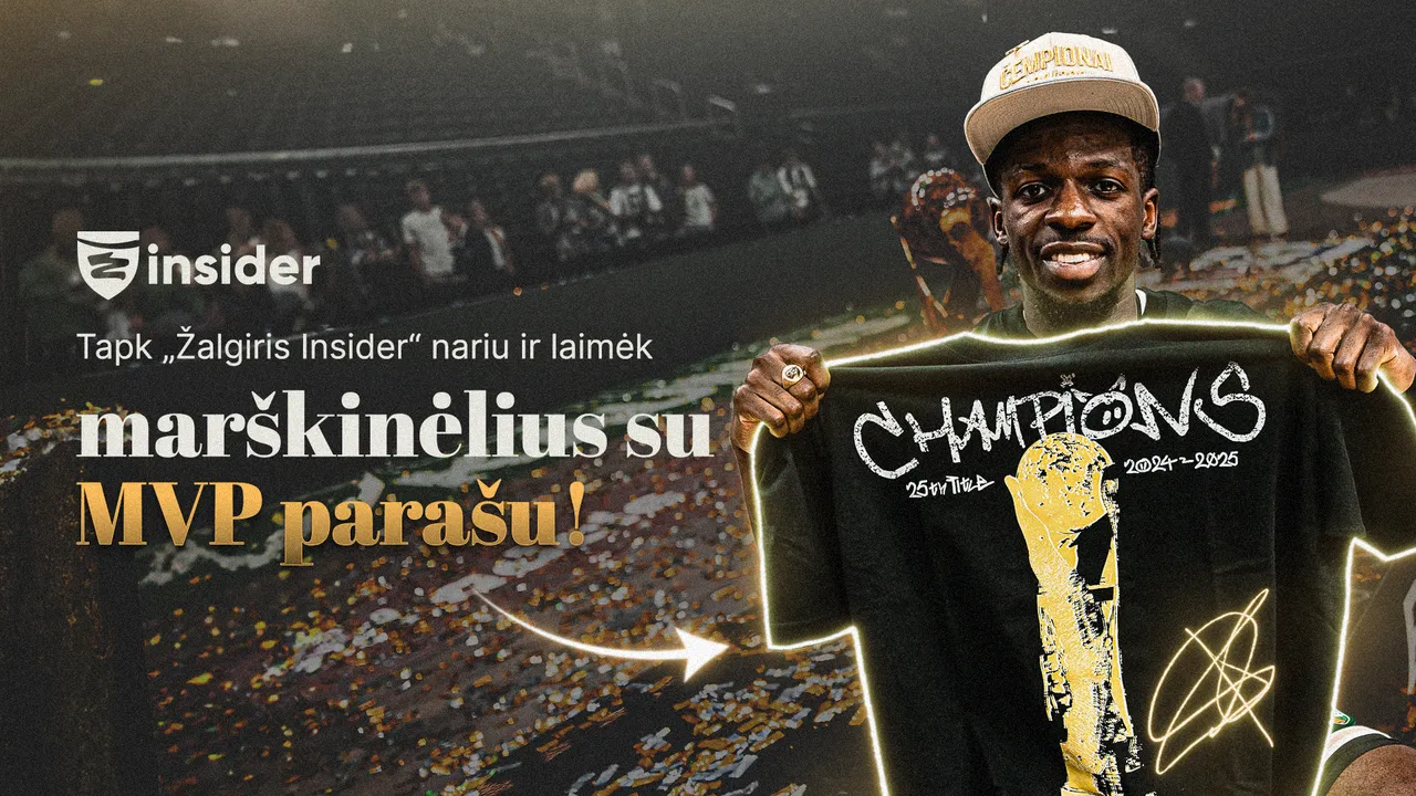 Prisijunk prie „Žalgiris Insider“ ir laimėk čempionų marškinėlius su MVP parašu!