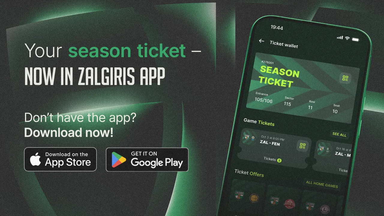 Ticket Wallet function launched in Zalgiris app