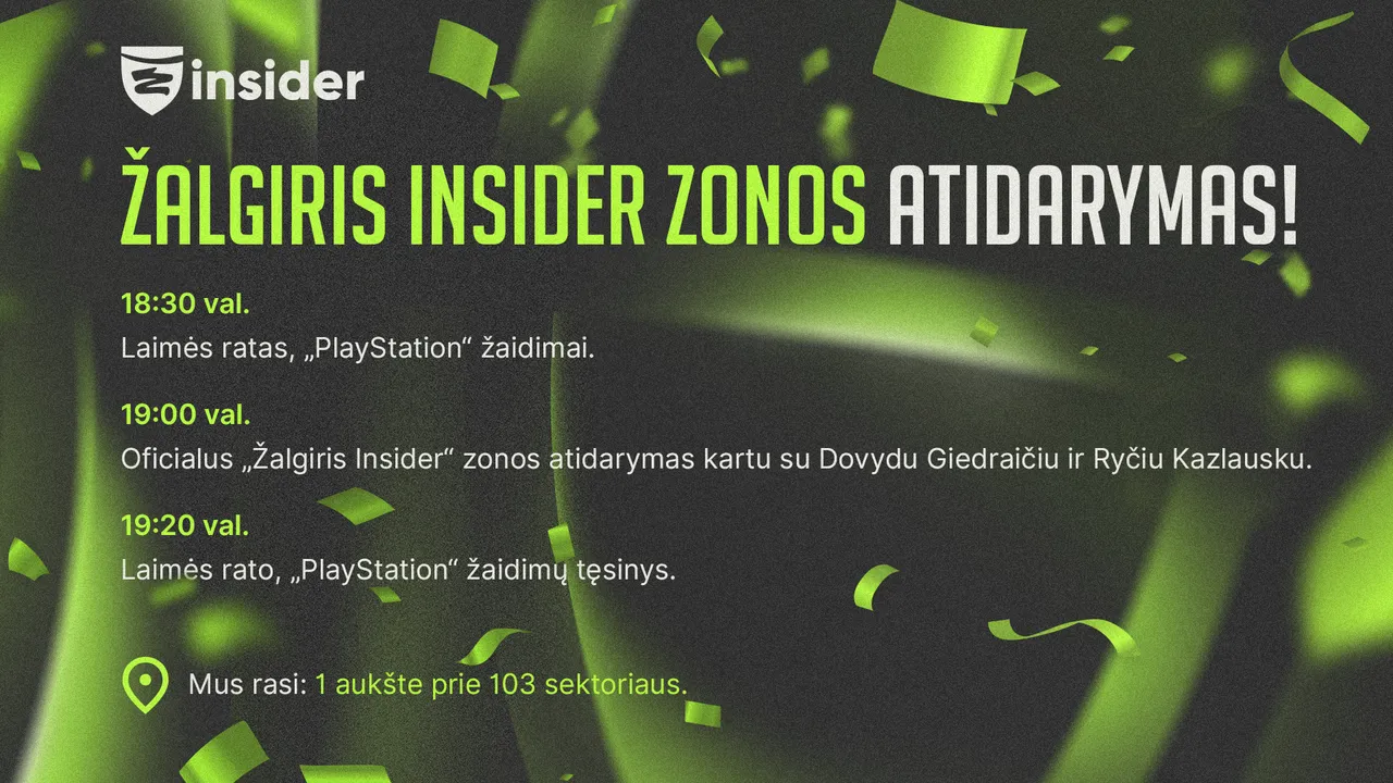 Prieš pirmąsias Eurolygos namų rungtynes – „Žalgiris Insider“ zonos atidarymas arenoje!