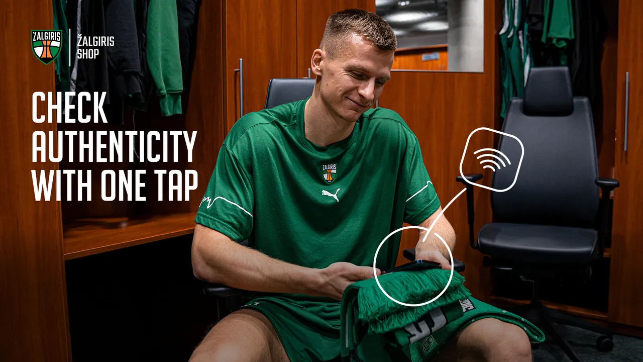 Zalgiris introduces scarves with NFC tags