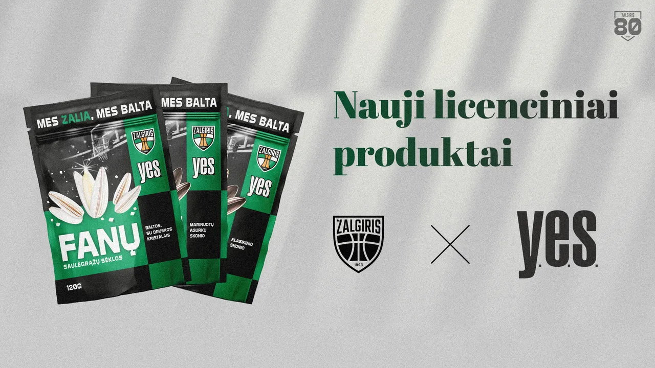 Lietuviškas prekės ženklas „YES“ ir Kauno „Žalgiris“ pristato bendrus produktus