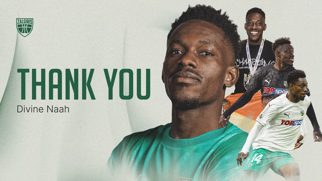 Ilgiausiai klubo istorijoje žaidęs legionierius D.Naah atsisveikino su FK „Kauno Žalgiriu“