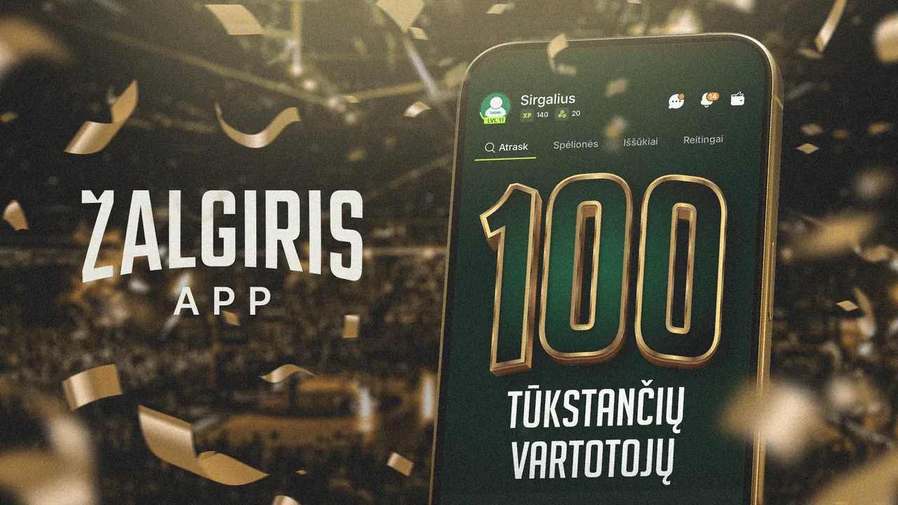 „Žalgirio“ programėlė perkopė 100 tūkstančių vartotojų ribą!