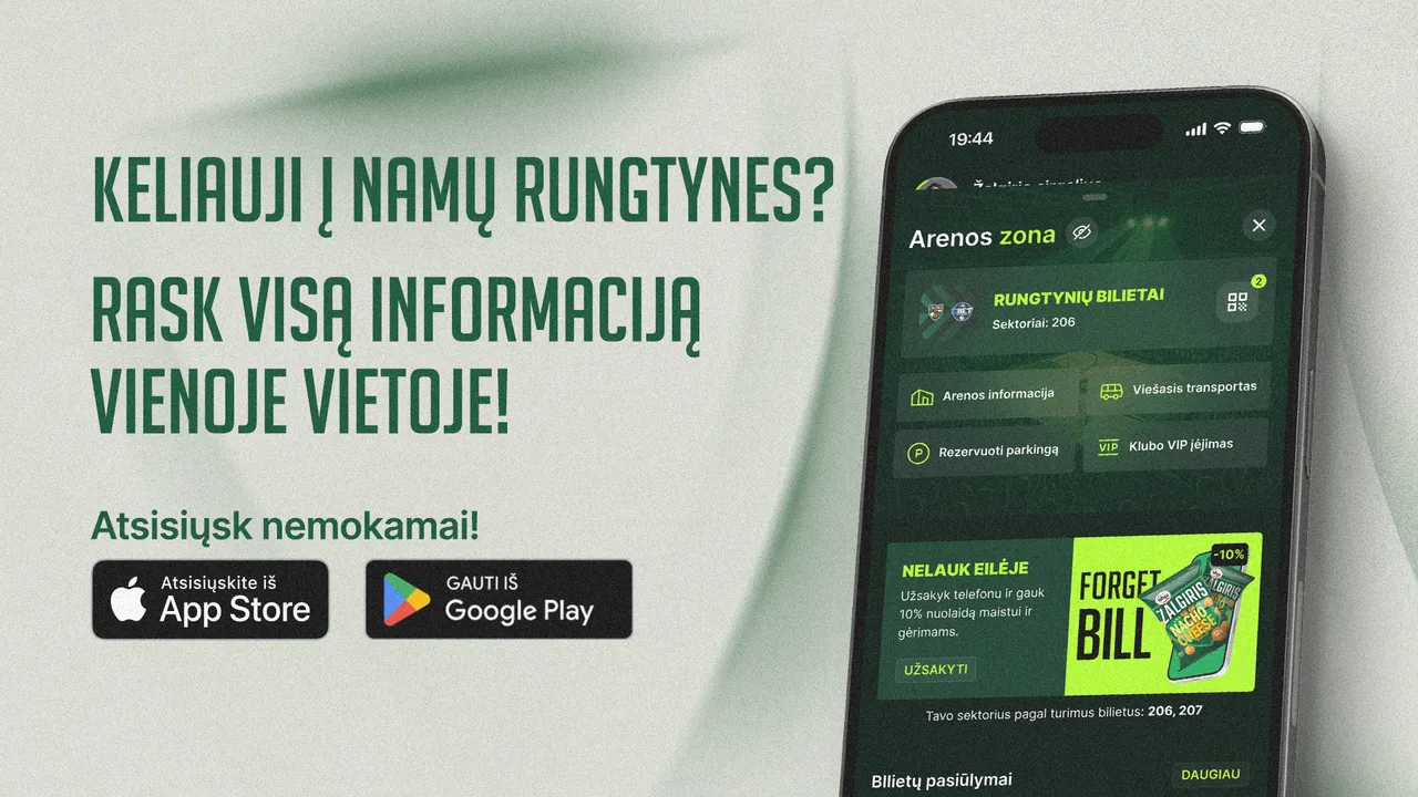 Programėlės naujienos: rungtynių dieną visa informacija – „Arenos zonoje“!